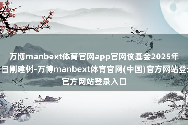 万博manbext体育官网app官网该基金2025年5月19日刚建树-万博manbext体育官网(中国)官方网站登录入口