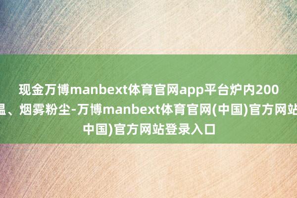 现金万博manbext体育官网app平台炉内2000℃的高温、烟雾粉尘-万博manbext体育官网(中国)官方网站登录入口