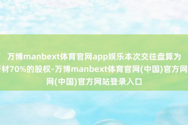 万博manbext体育官网app娱乐本次交往盘算为得回博行新材70%的股权-万博manbext体育官网(中国)官方网站登录入口